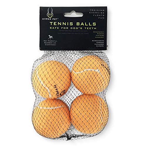 Hyper Pet Tennis Balls for Dogs (Safe Ball for Exercise and Training) Interactive Dog Toys work with Hyper Pet K9 Kannon K2 Dog Ball Launcher - 4 Pack 2.5" Orange - color: Orange, size: Regular 2.5" - 4 Pack