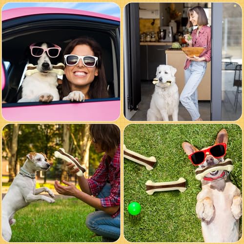 Sosation 10 Pcs Dog Chew Toys for Aggressive Chewers Nylon Beef Flavor Dog Bones Tough Puppy Teething Toys Puppy Chew Bones for Large/Medium/Small Breed Dogs Puppies (5.1 x 2 Inch, 6.3 x 2.17 Inch) - size: 5.1 x 2 Inch, 6.3 x 2.17 Inch