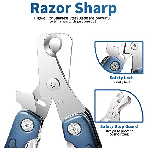 Dog Nail Clipper Trimmer 4-in-1, Professional Pet Nail Clippers with Safety Guard for Large Medium Small Dog Cat