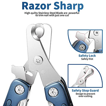 Dog Nail Clipper Trimmer 4-in-1, Professional Pet Nail Clippers with Safety Guard for Large Medium Small Dog Cat
