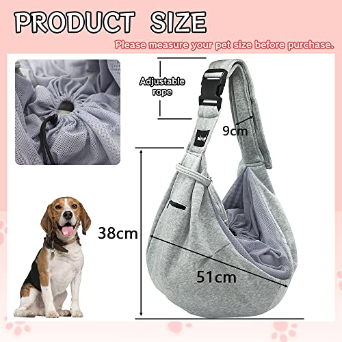 NATUYA Pet Dog Sling Carrier - Dog Sling with Net Bag for Carrier Dogs Cats-Hands Free Pet Bag-Buckle net Pocket pet Bag (Black) - color: Black