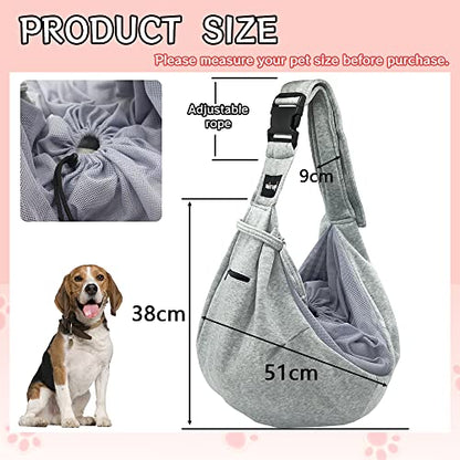 NATUYA Pet Dog Sling Carrier - Dog Sling with Net Bag for Carrier Dogs Cats-Hands Free Pet Bag-Buckle net Pocket pet Bag (Black) - color: Black