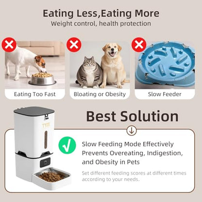 Automatic Cat Feeder, 7L Food Dispenser with Smart APP Control, WiFi Timed Pet Feeder, Programmable Timer, Dual Power Supply, Detachable for Easy Cleaning, for Cats Small Pets - color: White-1b