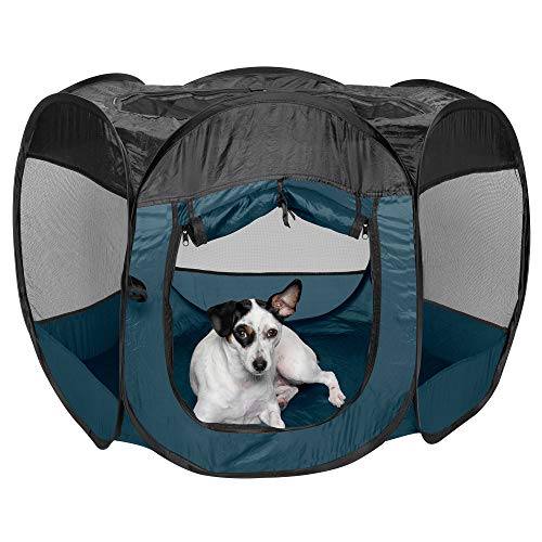 Furhaven Pop Up Playpen Pet Tent Playground - Sailor Blue, Medium - color: Sailor Blue, size: Medium