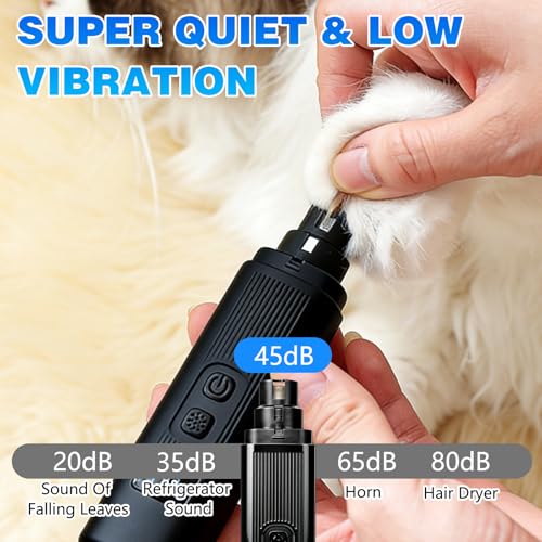 2026 New Cat Nail Trimmer - 2 Adjustable Speeds, 360° Grinding, Ultra Quiet Under 40dB, Safe Powerful Pet Nail Grooming Tool for All Cats & Dogs (Black) - color: Black