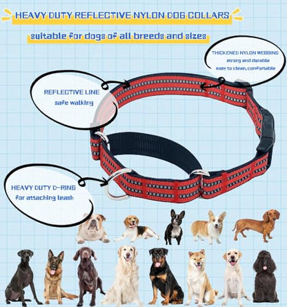 Martingale Dog Collars with Quick Release Buckle, Heavy Duty Nylon Reflective Dog Collar, NO Pull Walking Training Collar for Large, Medium, Small Dogs (Red, Small) - color: Red, size: Small