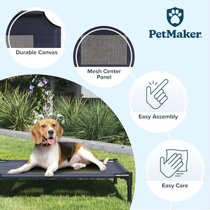 Elevated Dog Bed Cover - 30x24-Inch Replacement Pet Bed Cover with Mesh Panel - for Indoor/Outdoor Use - Dog Cot Not Included by PETMAKER (Blue) - size: Medium