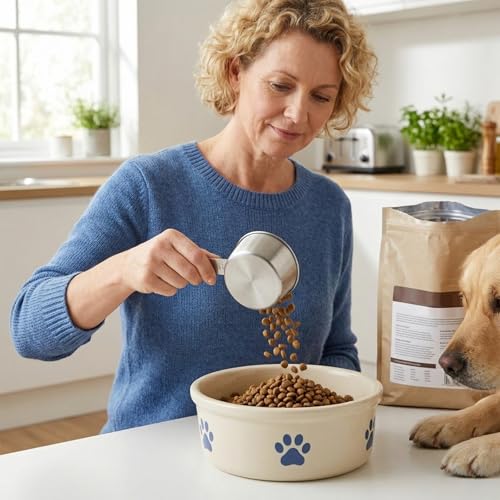 2PCS Half Cup Scoop,Stainless Steel Dog Measuring Food Cup, 125ml Half Cups Measuring Cups, for Feeding Pet, Wet and Dry Ingredients, Dishwasher Safe