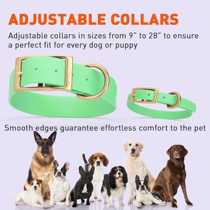 Viper Biothane Heavy Duty Waterproof Dog Collar Strong Coated Nylon Webbing w/Solid Brass Hardware Odor-Proof Easy to Clean High Performance Fits Small Medium or Large Dogs, Sea Foam Green