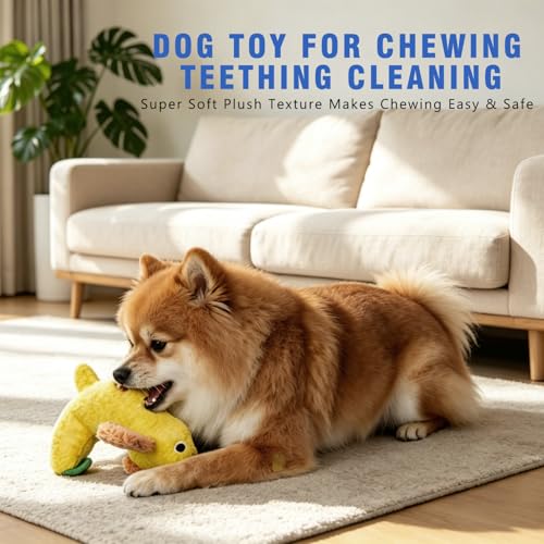 Banana Dog Puzzle Toys - Enrichment Squeaky Crinkle Snuffle Treat Dispensing Smart Dog Toys for Boredom and Stimulating, Durable Plush Dog Chew Toys for Large Medium Small Puppy Teething - color: Banana Dog