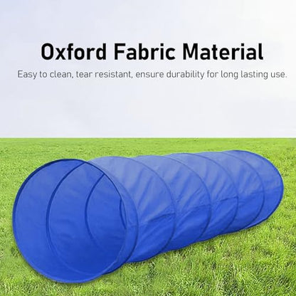 Dog Tunnel, 118in Foldable Cat Dog Training Equipment with Carry Bag, Pet Obstacle Course Training Starter Kit for Outdoor Indoor