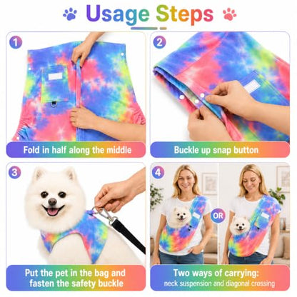 Cat Sling & Dog Sling Carrier for Small Dogs and Cats (3-14 lbs) – Ultra Soft Fleece Puppy Carrier for Indoor Home Use,Hands-Free Cat Carrier with Wide Shoulder Strap, Cozy Pet Sling (Fruits) - color: Fruits