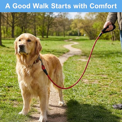 6 Pcs Heavy Duty Rope Dog Leash, 5 FT Nylon Pet Leash with Reflective Thread, Soft Padded Handle Thick Lead Leashs for Large Medium Dogs Small Puppy,0.4inch X 5 FT (18~120 lbs)