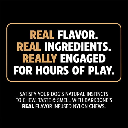 Pet Qwerks Pigs Ear BarkBone - Nylon Dog Bone for Aggressive Chewers - Bacon Flavor - 6" (Pack of 3) - size: 1 Count (Pack of 3)