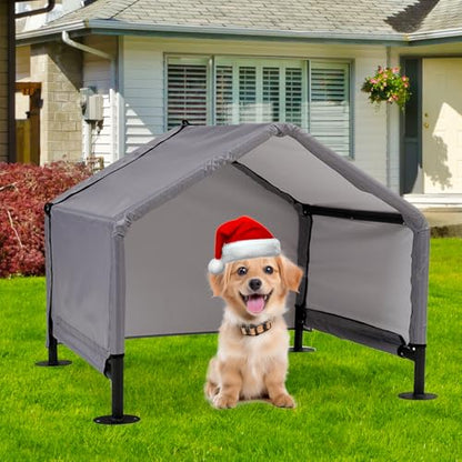 Dog Tent Shade Shelter Outdoor for Small Medium Dogs, Waterproof Sun Protection Pet House for Dogs, Small Animals and Livestock, Pet Canopy with Upgraded Doors and Ground Nails 29.5 * 25.6 inches