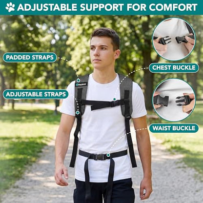 PetAmi Expandable Dog Backpack Carrier for Cats & Pets, Breathable Cat Carrier Backpack with Top Window & Multi-Entry, Ventilated Foldable Travel Carrier for Small Medium Pets up to 18 lbs, Dark Gray - color: Charcoal