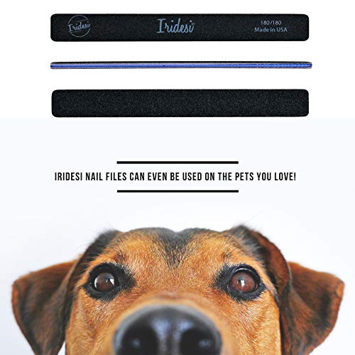 Professional Nail Files Black Washable Emery Boards 7 Inches Long Square End Serrated Edge 12 Fingernail Files Per Pack (180/180) - size: 180/180