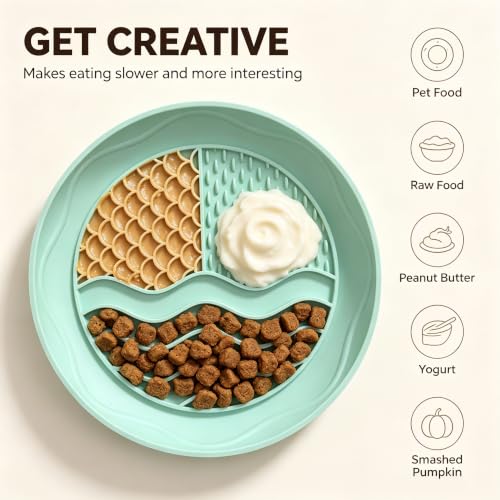 Lick Mat for Dogs&Cats, Fish Scale Silicone Pad with Suction Cups | Fish scale silicone lick mat with suction cups for floors, walls, fridge, bath. Calms anxiety, slows eating, grooming aid.