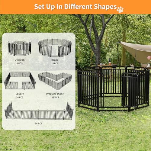 Thickened Metal Tube Dog Playpen Outdoor, Low Threshold Dog Pen, Heavy Duty 40" H 8 Panels for Pet Playpens Indoor, Portable Pet Fence for Yard RV Camping - style: 40" height