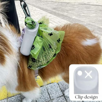Dog Water Bottle 19oz (550ml), Leakproof Portable Dog Water Dispenser with Lock Button & Poop Bag Holder, BPA-Free Travel Water Bottle for Small, Medium & Large Dogs