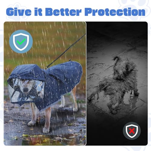 Dog Raincoat, Water Resistant, Adjustable, Cool Design (Dark Blue, XX-Large) - color: Dark Blue, size: XX-Large