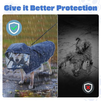 Dog Raincoat, Water Resistant, Adjustable, Cool Design (Dark Blue, XX-Large) - color: Dark Blue, size: XX-Large