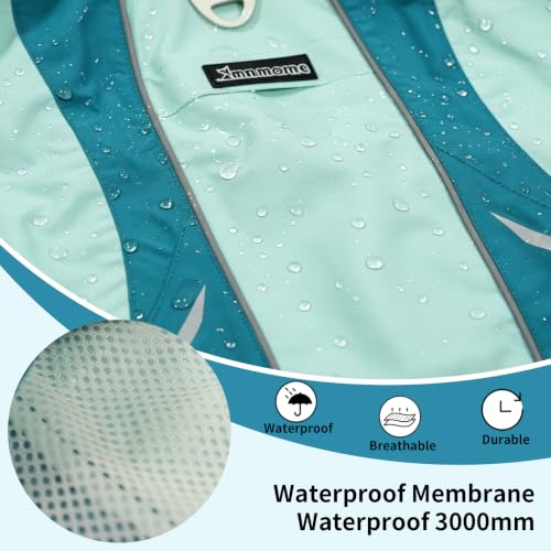 Waterproof Dog Raincoat, Windproof Breathable High Collar Rain Jacket with Leash Hole, Adjustable Pet Rain Coat with Reflective Stripes for Small Medium Large Dogs - color: Light Blue&Blue, size: 3X-Large