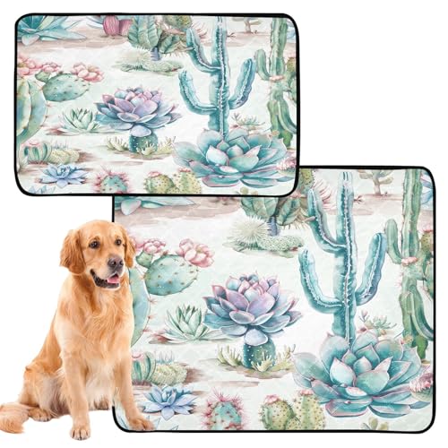 Qilmy Cactus Pet Mat, Waterproof Reusable Dog Training Pad Anti-Slip Pet Creat Pad for Small Medium Large Dogs and Cats - size: Medium+Large