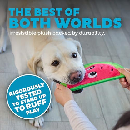 Outward Hound Tough Skinz Durable Squeaky Dog Toy with Two Tough Layers, Watermelon, Red, Medium - color: Watermelon, size: Medium