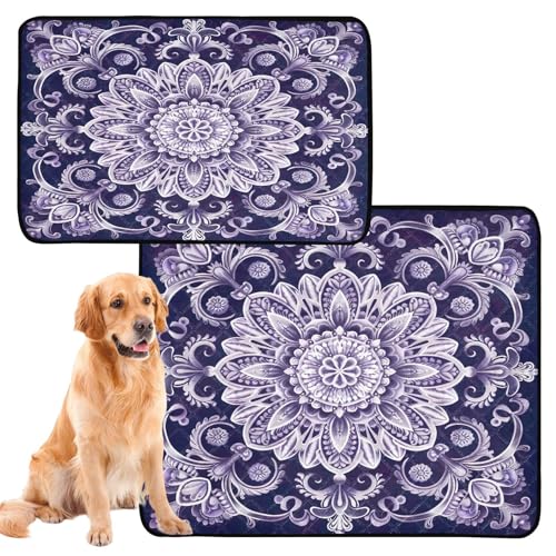 Qilmy Mandala Pet Mat, Waterproof Reusable Dog Training Pad Anti-Slip Pet Creat Pad for Small Medium Large Dogs and Cats - size: Medium+Large