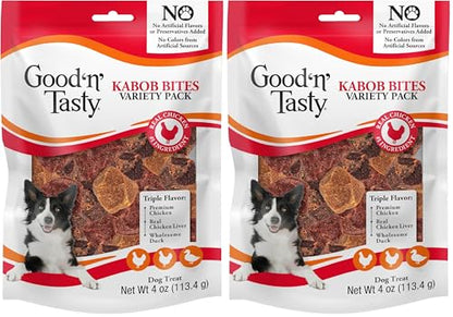 Good ‘N’ Tasty Kabob Bites, Treats for Dogs, Treat Your Pet to a Snack Made with Real Chicken, 4 Ounces (Pack of 2) - size: 4 Ounce (Pack of 2), style: Kabob Bites