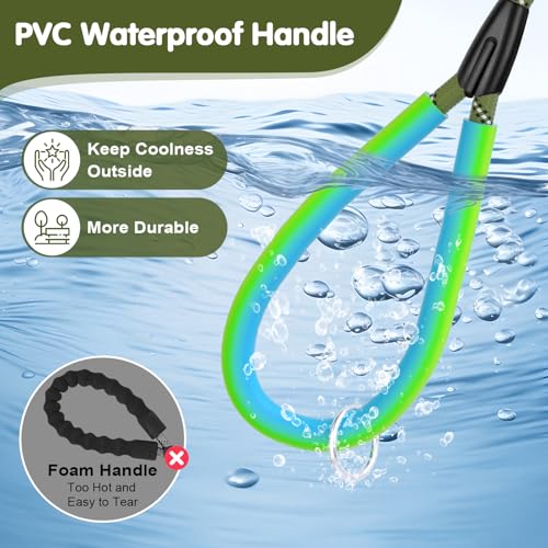 Dog Leash Heavy Duty 4/5/6ft XiaZ 2 Handles Dog Leashes for Medium Large Dogs 1/2 Inch 1000lb Strength Reflective PVC Waterproof-Handles Metal Hook Dual-Handle Rope Leash Nighttime Safety - color: Green, size: 6FT (1/2")