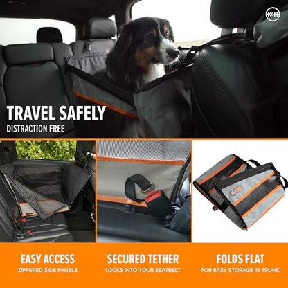 K&H Buckle N Go Dog Car Seat, Waterproof Fabric, Breathable Mesh Sides, Adjustable Seatbelt Leash, Pet Car Seat for Medium to Large Pets- 21 X 19 X 19in - color: Gray, size: Large 21 X 19 X 19 Inches