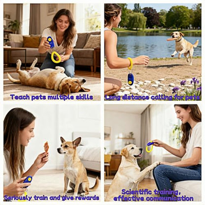 BUBBLE-FLY Dog Training Clicker with Wrist Strap, Effective Obedience Aid for Barking, Sit, Stay. Humane & Easy