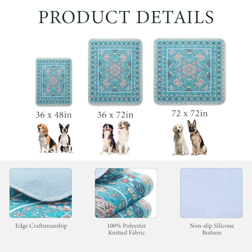 Homimp Washable Pee Pads for Dogs, Extra Large Reusable Puppy Pads Waterproof, Absorbent and Leakproof Dog Pee Pads, Non Slip Puppy Training Pads, Pet Mat for Floor,Crate,Couch,Whelping, Blue,36"x72" - size: 36"x72"(Pack of 1)