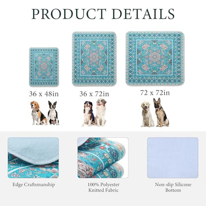 Homimp Washable Pee Pads for Dogs, Extra Large Reusable Puppy Pads Waterproof, Absorbent and Leakproof Dog Pee Pads, Non Slip Puppy Training Pads, Pet Mat for Floor,Crate,Couch,Whelping, Blue,72"x72" - size: 72"x72"(Pack of 1)