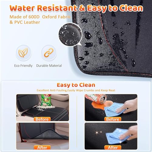 Gimars XL Thickened Car Seat Pad, Pack of 2, [ISOFIX Suitable], Universal Waterproof 600D Oxford Car Seat Protector with Mesh Pockets, Universal for SUVs, Cars and Trucks, Black - color: black