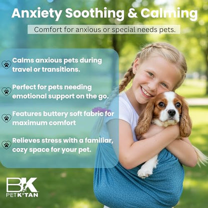 Pet K’tan Anti Anxiety Wearable Cat & Dog Carrier – Hands-Free Front Facing Adjustable Pet Cuddler Sling for Small to Medium Pets & Puppies up to 20 lbs | Pawquamarine | X-Small - size: X-Small (2-4)