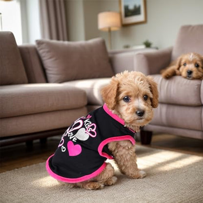 Pistha 4 Pack Dog Shirts Summer Printed Puppy Clothes Cute Sleeveless Pet T Shirts Dog Clothes for Small Medium Dogs Cats Girl(M) - size: Medium