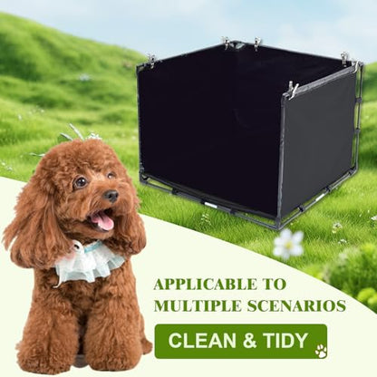 Dog Litter Box Indoor for Small Dogs,Puppy Pee Pad Holder with High Walls(23.62"*23.62"*17.72"),No-Spill Pee Pad Holder with Foldable Pet Toilet,Easy Clean Puppy Litter Box for Dogs (Small) - size: Small