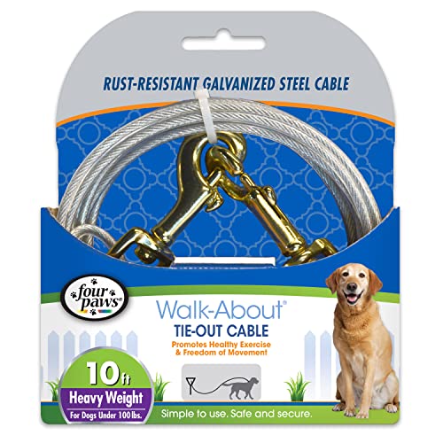 Four Paws Heavy Weight Tie Out Cable Silver 10 Feet - size: 10 Feet