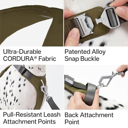 Dog Harness Heavy Duty No Pull Dog Harness with Handle, QR Code Anti-Loss Alloy Buckle Adjustable Nylon Dog Vest Control Harness for Medium Large Dogs Walking Training (Blurple, L) - color: Blurple, size: L