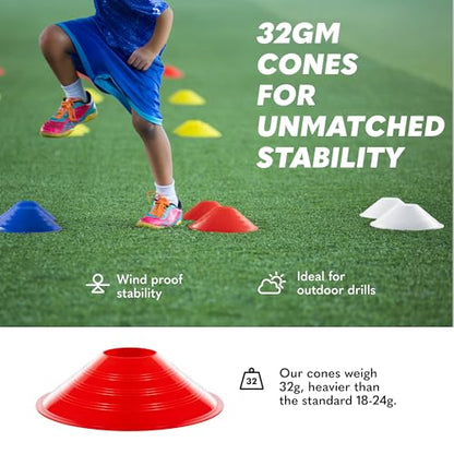 GSi Sports Training Cones for Agility Drills – Soccer & Basketball Multi-Sport Field Markers, Durable Flexible Cones in Multiple Shapes & Packs (20–80 Pack) - style: Prodisc - 40 Pack