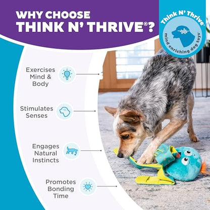 Outward Hound by Nina Ottosson Silly Legz Interactive Plush Dog Puzzle, Dog Enrichment Toys, Plush, Floppy, Long, Octopus, Blue - color: Silly Legz Octopus