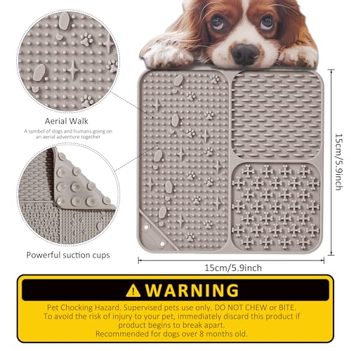 Lick Mat for Dogs Cats(2pcs, Small, 5.9") Easy Clean Silicone Licking Pad Slow Feeder for Pets with Suction Cups, Enrichment Accessories Anxiety Boredom Relief, Keep Them Busy for Bathing