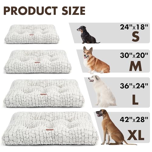 Dog Bed Crate Pad - Soft Fluffy Pet Cushion Mat Anti-Slip Comfy Kennel Pad for Crates - color: Coffee, size: Large 36"x24"