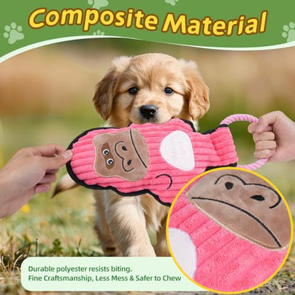 2-Pack Crinkle and Squeaky Dog Toys & Tough Tug of War Set - No Stuffing Chew-Resistant Plush Toys to Keep Them Busy, Best Birthday Gift for Small/Medium/Large Breeds (Ducks & Gorilla) - color: Ducks & Gorilla