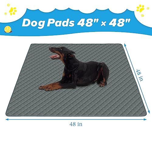 Washable Pee Pads for Dogs 48"x48" Reusable Puppy Pad Pet Training Pads, Waterproof Mat Non-Slip, Dog Pee Pad Whelping Pads Dog Mat-Playpen,Crate,Sofo,Car,Potty,Bed - size: 48"×48"