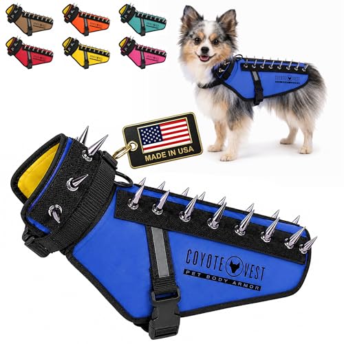 CoyoteVest Dog Harness | Stab-Resistant Protective Vest | Coyote Vest for Dogs | Defends Against Coyotes, Dogs, Birds of Prey | Reflective Safety, Made in USA (X-Small, Royal Blue) - color: Royal Blue, size: X-Small