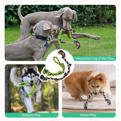 Dog Rope Toys for Large/Medium Aggressive Chewers, Tough Cotton Chew Toy, Tug of War Dog Pull Rope Teeth Cleaning (2 Pack-26.7Inch) - size: 2 Pack-26.7Inch